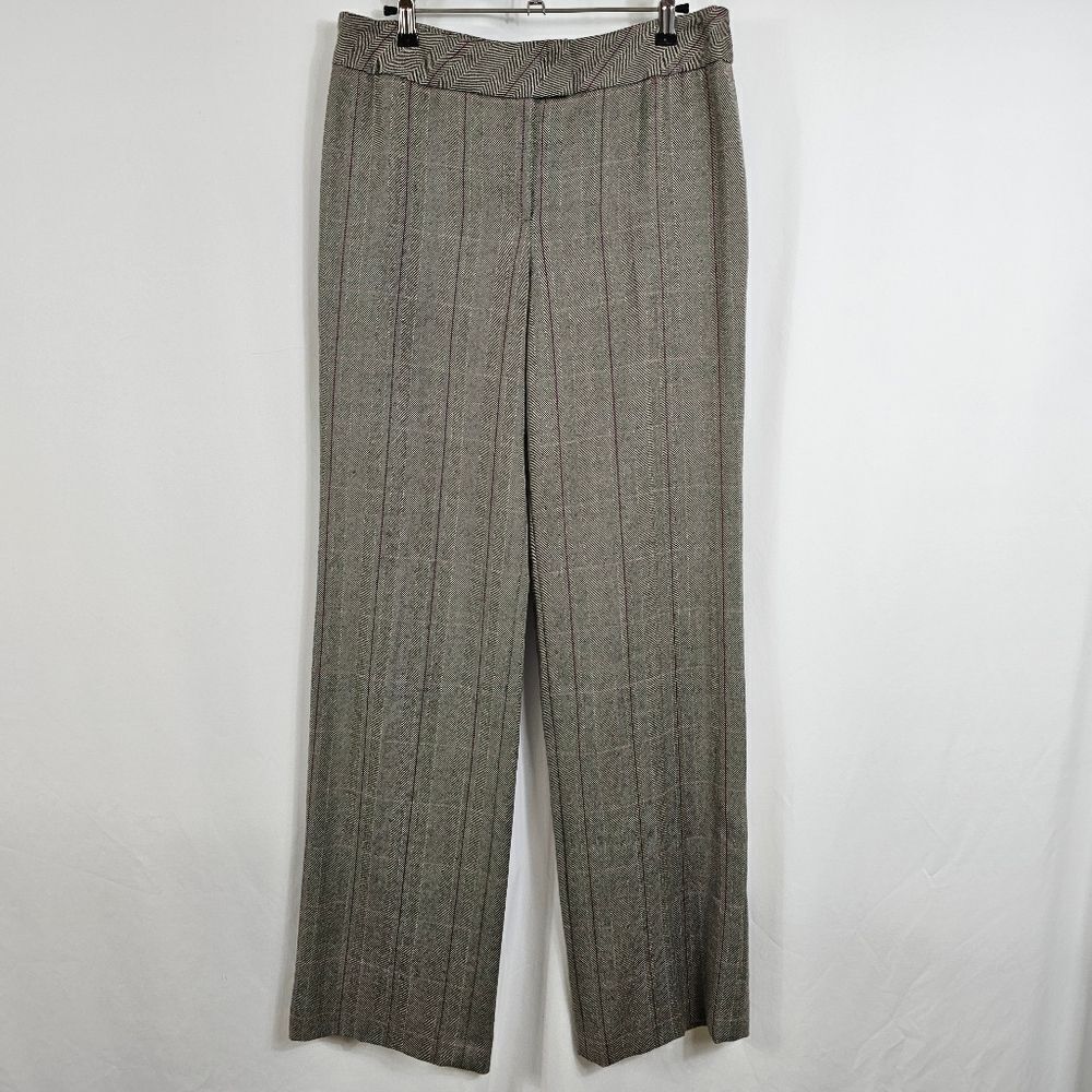 Escada Wide Leg Tweed Trousers in Gray - Size 38